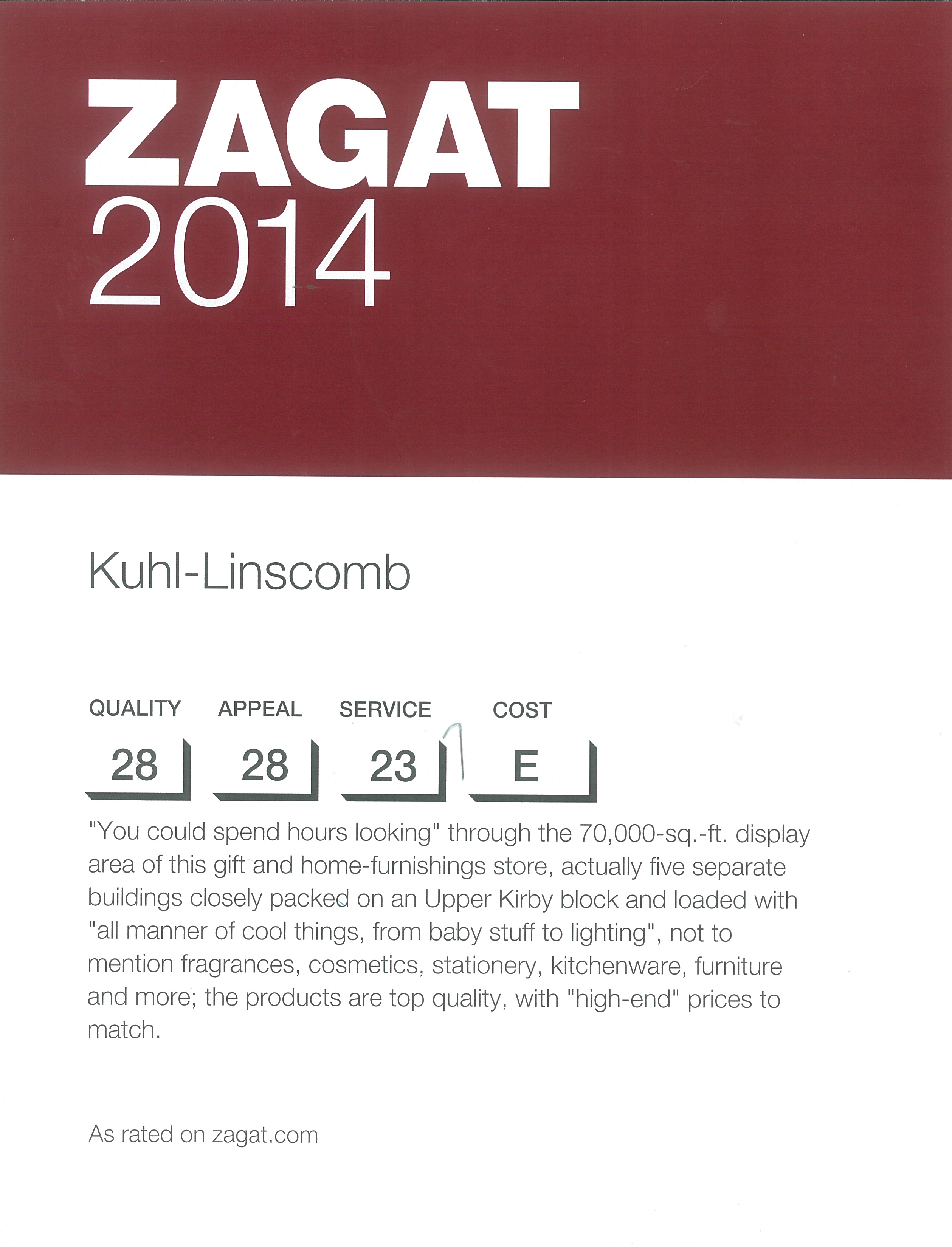 Zagat 2014