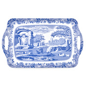 Blue Italian Melamine Handled Tray